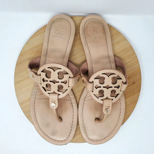 Tory Burch Miller Womens 8 Sandals Light Makeup Thong Flip Flops Shoes Flats
